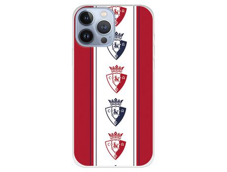 Funda para iPhone 13 Pro Max del Osasuna Escudos Patron Vertical Rojo - Licencia Oficial CA Osasuna