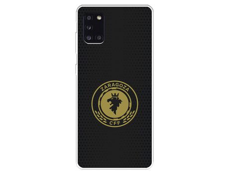 Funda para Samsung Galaxy A31 del Zaragoza CF Femenino Escudo Fondo Negro - Licencia Oficial Zaragoza CF Femenino