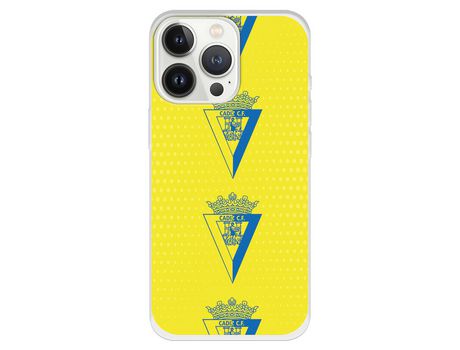 Funda para iPhone 13 Pro del Cádiz Escudo Patron Vertical - Licencia Oficial Cádiz CF
