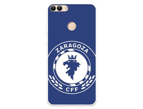 Funda para Huawei P Smart del Zaragoza CF Femenino Escudo Grande Fondo Azul - Licencia Oficial Zaragoza CF Femenino