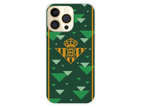 Funda para iPhone 14 Pro del Real Betis Balompié Escudo Amarillo Fondo Verde - Licencia Oficial Real Betis Balompié
