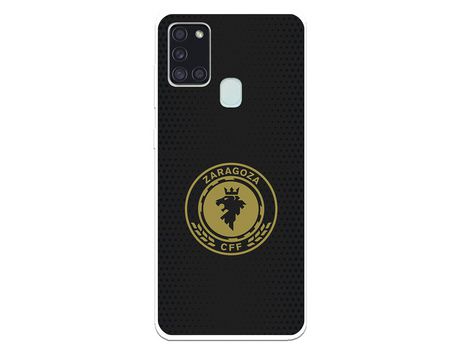 Funda para Samsung Galaxy A21s del Zaragoza CF Femenino Escudo Fondo Negro - Licencia Oficial Zaragoza CF Femenino