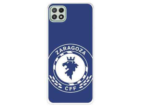 Funda para Samsung Galaxy A22 5G del Zaragoza CF Femenino Escudo Grande Fondo Azul - Licencia Oficial Zaragoza CF Femenino