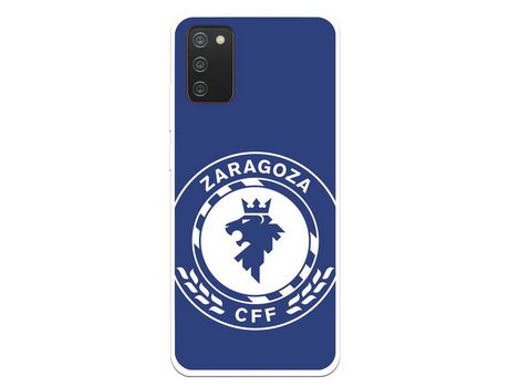 Funda para Samsung Galaxy A02s del Zaragoza CF Femenino Escudo Grande Fondo Azul - Licencia Oficial Zaragoza CF Femenino