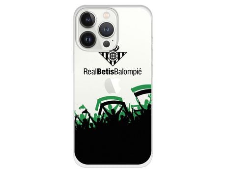 Funda para iPhone 13 Pro del Betis Fondo Hinchada Negro - Licencia Oficial Real Betis Balompié