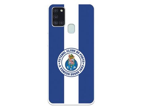 Funda para Samsung Galaxy A21s del Futebol Club Oporto Escudo Rayas Azul y blanco - Licencia Oficial Futebol Club Oporto