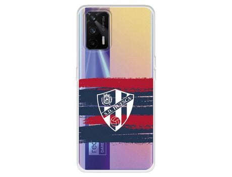 Funda para Realme GT del Huesca Rayas Transparente - Licencia Oficial SD Huesca