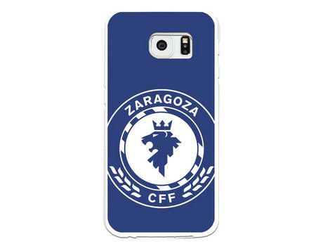 Funda para Samsung Galaxy S6 Edge del Zaragoza CF Femenino Escudo Grande Fondo Azul - Licencia Oficial Zaragoza CF Femenino