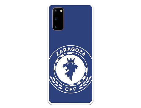Funda para Samsung Galaxy S20 del Zaragoza CF Femenino Escudo Grande Fondo Azul - Licencia Oficial Zaragoza CF Femenino