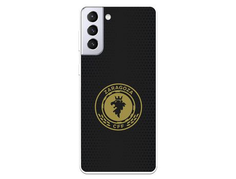 Funda para Samsung Galaxy S21 Plus del Zaragoza CF Femenino Escudo Fondo Negro - Licencia Oficial Zaragoza CF Femenino