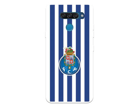 Funda para LG Q60 del Futebol Club Oporto Escudo Rayas - Licencia Oficial Futebol Club Oporto