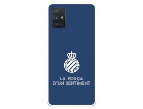 Funda para Samsung Galaxy A71 del RCD Espanyol Escudo Fondo Azul Escudo Fondo Azul - Licencia Oficial RCD Espanyol
