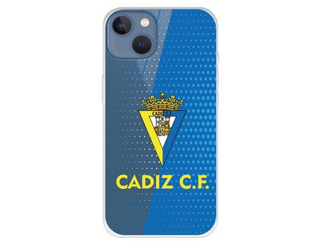 Funda para iPhone 13 del Cádiz Fondo Azul y Transparente - Licencia Oficial Cádiz CF