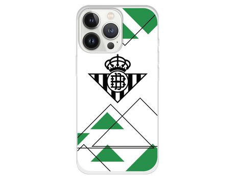 Funda para iPhone 13 Pro del Betis Escudo Negro fondo Verdiblanco - Licencia Oficial Real Betis Balompié