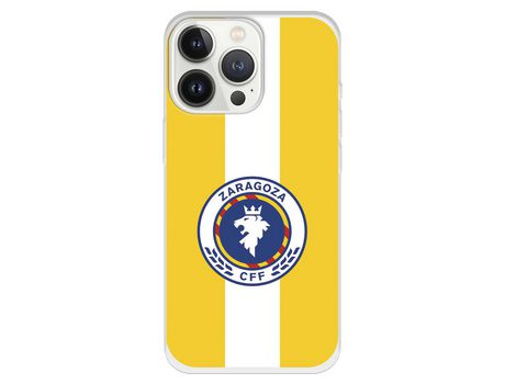 Funda para iPhone 13 Pro del Zaragoza CF Femenino Escudo Fondo Amarillo - Licencia Oficial Zaragoza CF Femenino