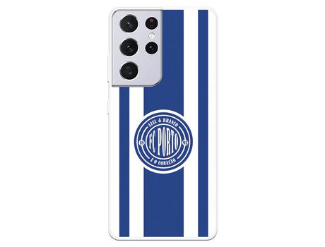 Funda para Samsung Galaxy S21 Ultra del Futebol Club Oporto Escudo Escudo y Rayas - Licencia Oficial Futebol Club Oporto