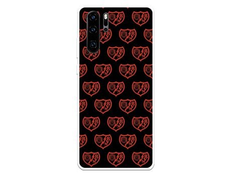 Funda para Huawei P30 Pro del Rayo Vallecano Escudo Patron Fondo Negro - Licencia Oficial Rayo Vallecano