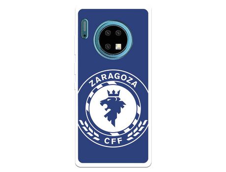 Funda para Huawei Mate 30 Pro del Zaragoza CF Femenino Escudo Grande Fondo Azul - Licencia Oficial Zaragoza CF Femenino