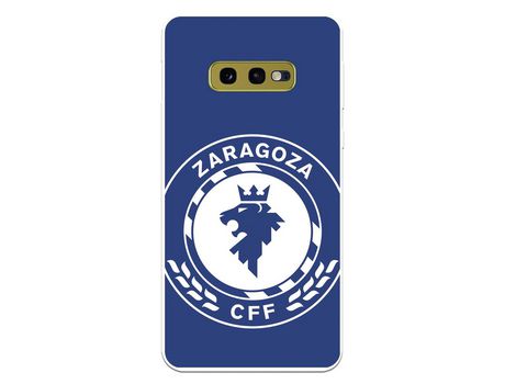 Funda para Samsung Galaxy S10e del Zaragoza CF Femenino Escudo Grande Fondo Azul - Licencia Oficial Zaragoza CF Femenino