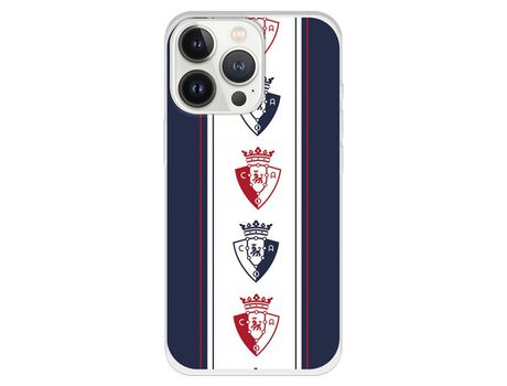 Funda para iPhone 13 Pro del Osasuna Escudos Patron Vertical Azul - Licencia Oficial CA Osasuna