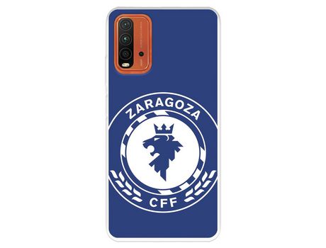 Funda para Xiaomi Redmi 9T del Zaragoza CF Femenino Escudo Grande Fondo Azul - Licencia Oficial Zaragoza CF Femenino