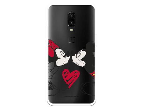 Funda para Oneplus 6T Oficial de Disney Mickey y Minnie Beso - Clássicos Disney