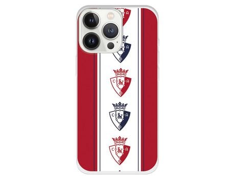 Funda para iPhone 13 Pro del Osasuna Escudos Patron Vertical Rojo - Licencia Oficial CA Osasuna