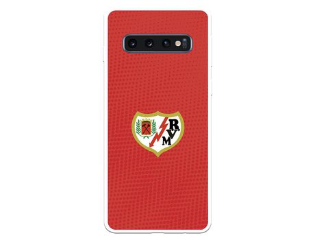 Funda para Samsung Galaxy S10 Plus del Rayo Vallecano Escudo Fondo Rojo - Licencia Oficial Rayo Vallecano