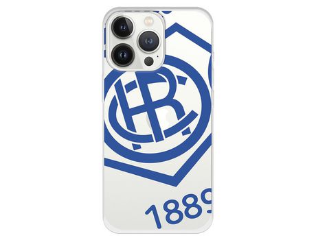 Funda para iPhone 13 Pro del Recre Escudo Fondo Transparente - Licencia Oficial Real Club Recreativo de Huelva