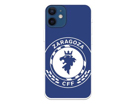 Funda para iPhone 12 Mini del Zaragoza CF Femenino Escudo Grande Fondo Azul - Licencia Oficial Zaragoza CF Femenino
