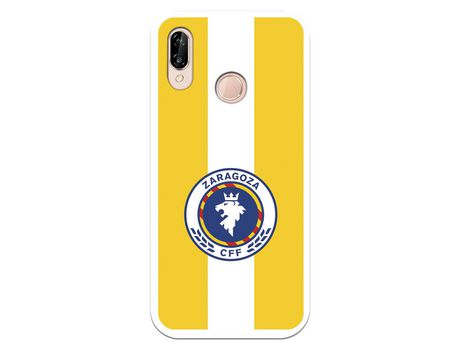 Funda para Huawei P20 Lite del Zaragoza CF Femenino Escudo Fondo Amarillo - Licencia Oficial Zaragoza CF Femenino