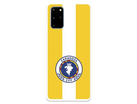 Funda para Samsung Galaxy S20 Plus del Zaragoza CF Femenino Escudo Fondo Amarillo - Licencia Oficial Zaragoza CF Femenino