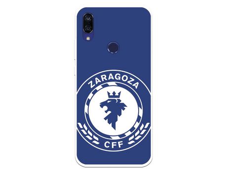 Funda para Xiaomi Redmi 7 del Zaragoza CF Femenino Escudo Grande Fondo Azul - Licencia Oficial Zaragoza CF Femenino