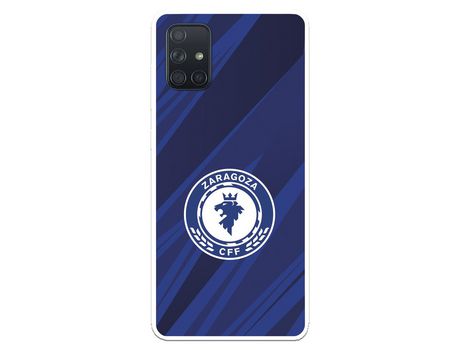 Funda para Samsung Galaxy A71 del Zaragoza CF Femenino Escudo Fondo Azul-Negro - Licencia Oficial Zaragoza CF Femenino