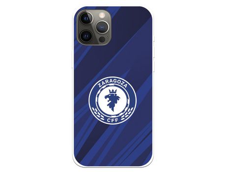 Funda para iPhone 12 Pro Max del Zaragoza CF Femenino Escudo Fondo Azul-Negro - Licencia Oficial Zaragoza CF Femenino