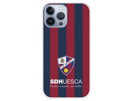 Funda para iPhone 13 Pro Max del Huesca Bandas Rojas y Azules - Licencia Oficial SD Huesca