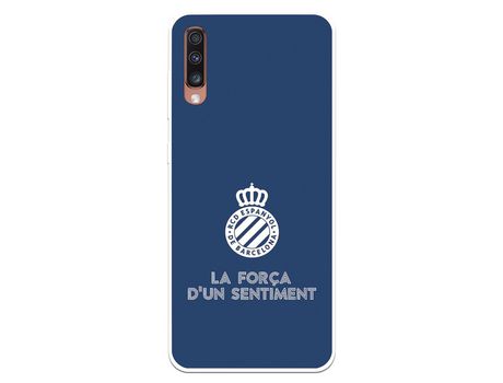 Funda para Samsung Galaxy A70 del RCD Espanyol Escudo Fondo Azul Escudo Fondo Azul - Licencia Oficial RCD Espanyol