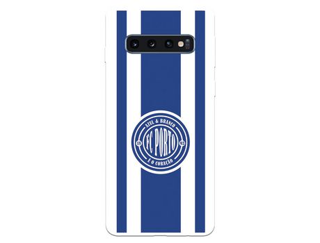 Funda para Samsung Galaxy S10 Plus del Futebol Club Oporto Escudo Escudo y Rayas - Licencia Oficial Futebol Club Oporto