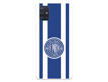 Funda para Samsung Galaxy A51 del Futebol Club Oporto Escudo Escudo y Rayas - Licencia Oficial Futebol Club Oporto