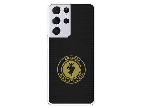 Funda para Samsung Galaxy S21 Ultra del Zaragoza CF Femenino Escudo Fondo Negro - Licencia Oficial Zaragoza CF Femenino