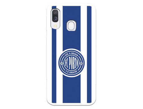 Funda para Samsung Galaxy A40 del Futebol Club Oporto Escudo Escudo y Rayas - Licencia Oficial Futebol Club Oporto