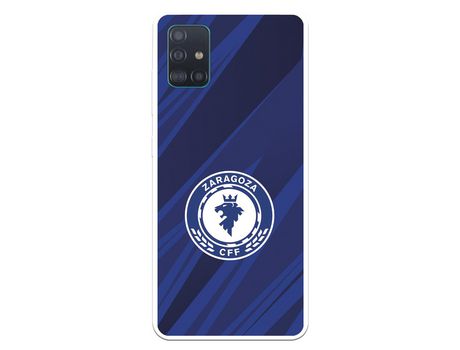 Funda para Samsung Galaxy A51 del Zaragoza CF Femenino Escudo Fondo Azul-Negro - Licencia Oficial Zaragoza CF Femenino