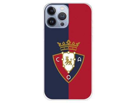 Funda para iPhone 13 Pro Max del Osasuna Escudo Fondo Bicolor - Licencia Oficial CA Osasuna