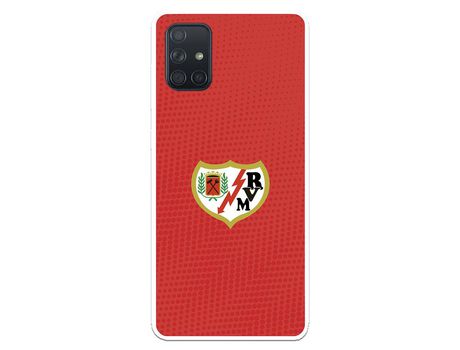 Funda para Samsung Galaxy A71 del Rayo Vallecano Escudo Fondo Rojo - Licencia Oficial Rayo Vallecano