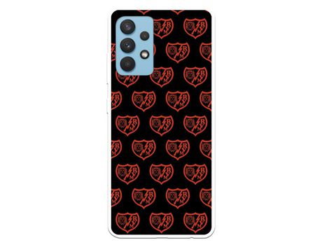 Funda para Samsung Galaxy A32 4G del Rayo Vallecano Escudo Patron Fondo Negro - Licencia Oficial Rayo Vallecano