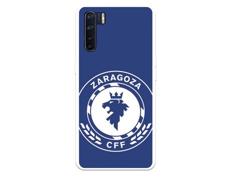 Funda para Oppo A91 del Zaragoza CF Femenino Escudo Grande Fondo Azul - Licencia Oficial Zaragoza CF Femenino