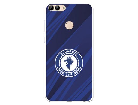 Funda para Huawei P Smart del Zaragoza CF Femenino Escudo Fondo Azul-Negro - Licencia Oficial Zaragoza CF Femenino