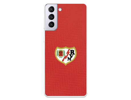 Funda para Samsung Galaxy S21 Plus del Rayo Vallecano Escudo Fondo Rojo - Licencia Oficial Rayo Vallecano