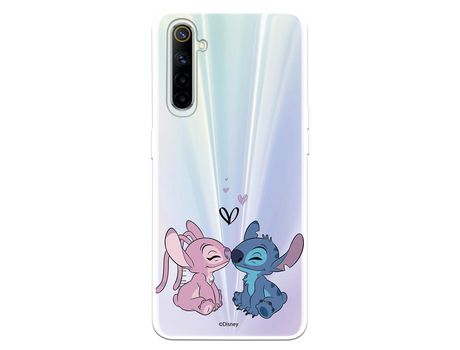 Funda para Realme 6 Oficial de Disney Angel & Stitch Beso - Lilo & Stitch