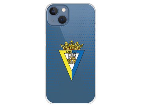 Funda para iPhone 13 del Cádiz Escudo Transparente Puntos Azules - Licencia Oficial Cádiz CF